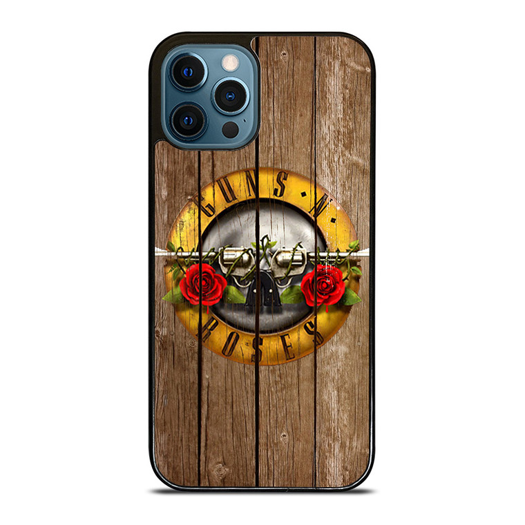 GUN AND ROSES LOGO WOODEN iPhone 12 Pro Max Case