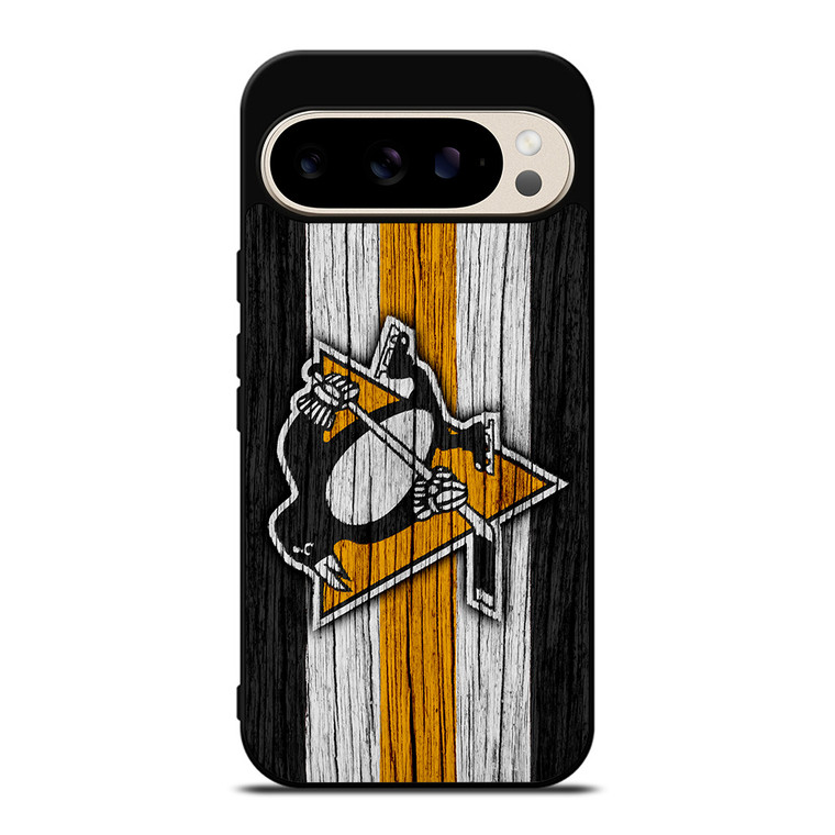 PITTSBURGH PENGUINS LOGO WOODEN Google Pixel 9 Pro Case