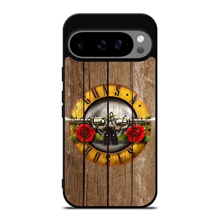 GUN AND ROSES LOGO WOODEN Google Pixel 9 Pro XL Case GUN AND ROSES LOGO WOODEN Google Pixel 9 Pro XL Case