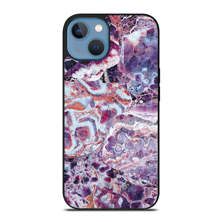 PURPLE CRYSTAL MARBLE PATTERN 2 iPhone 13 Case
