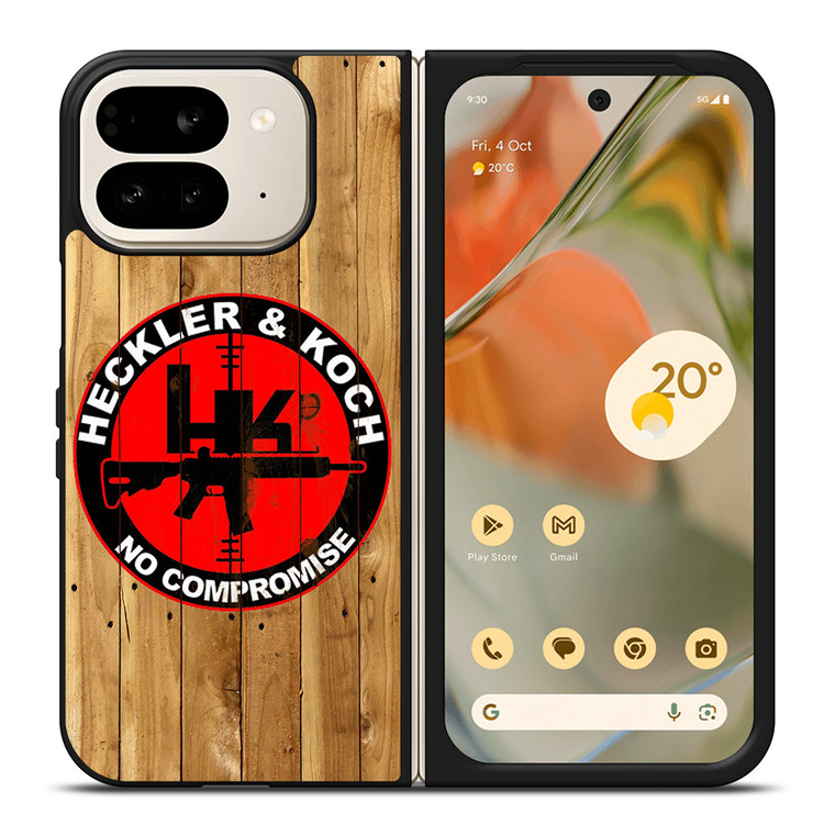 HECKLER AND KOCH LOGO WOODEN Google Pixel 9 Pro Fold Case HECKLER AND KOCH LOGO WOODEN Google Pixel 9 Pro Fold Case