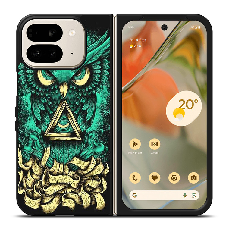 OWL SUGAR SKULL TATTOO Google Pixel 9 Pro Fold Case