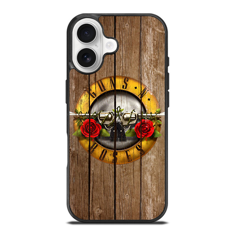 GUN AND ROSES LOGO WOODEN iPhone 17 Case