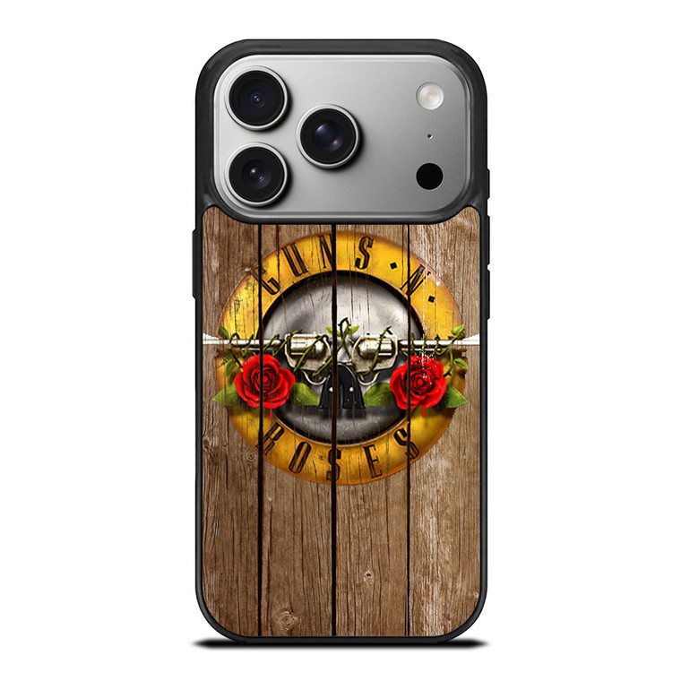 GUN AND ROSES LOGO WOODEN iPhone 17 Pro Case
