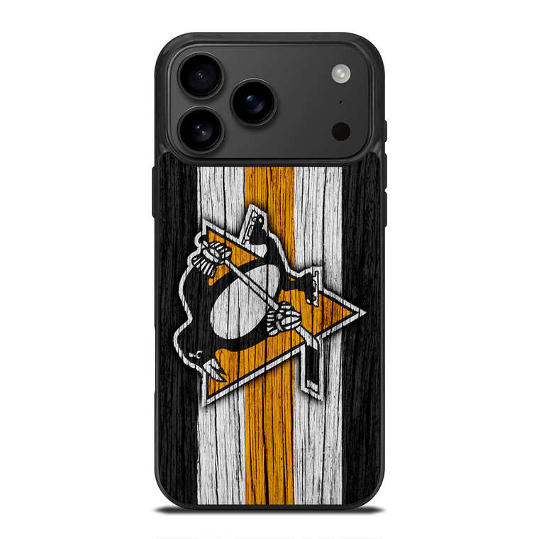 PITTSBURGH PENGUINS LOGO WOODEN iPhone 17 Pro Max Case