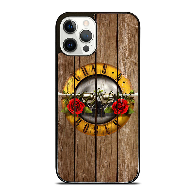 GUN AND ROSES LOGO WOODEN iPhone 12 Pro Case