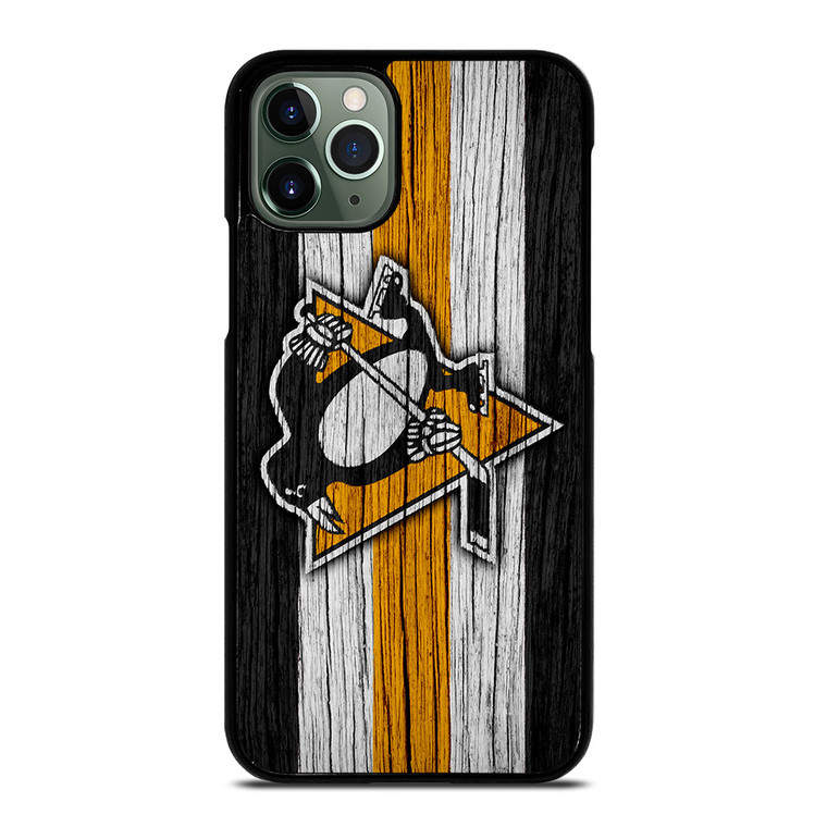 PITTSBURGH PENGUINS LOGO WOODEN iPhone 11 Pro Max Case