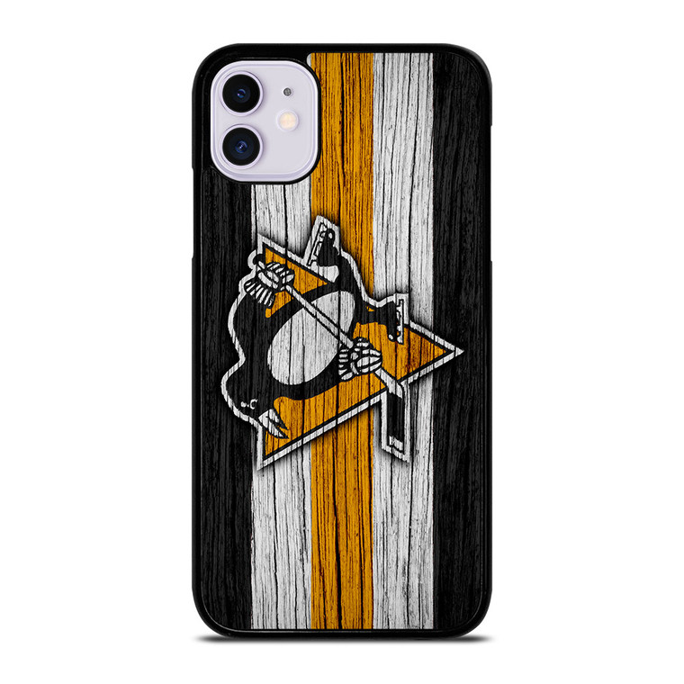 PITTSBURGH PENGUINS LOGO WOODEN iPhone 11 Case