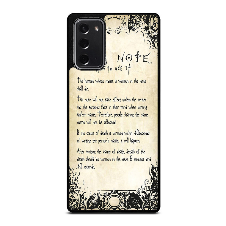RULES OF THE DEATH NOTE 2 Samsung Galaxy Note 20 Case