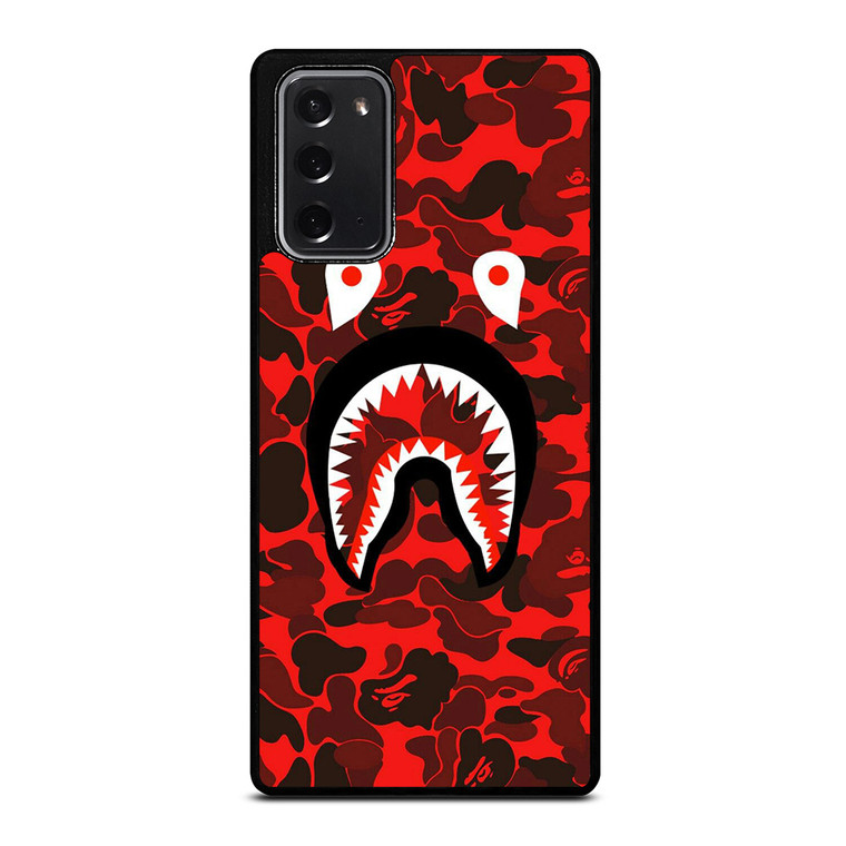 BAPE SHARK FACE RED CAMO Samsung Galaxy Note 20 Case BAPE SHARK FACE RED CAMO Samsung Galaxy Note 20 Case