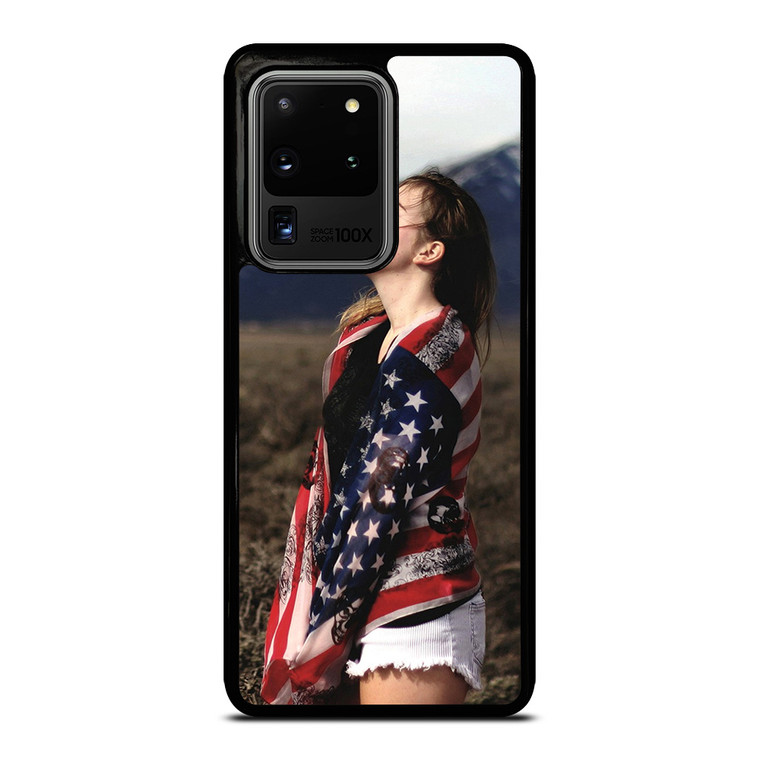 AMERICAN FLAG GIRL Samsung Galaxy S20 Ultra Case