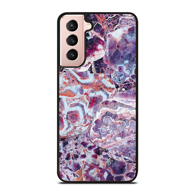 PURPLE CRYSTAL MARBLE PATTERN 2 Samsung Galaxy S21 Case