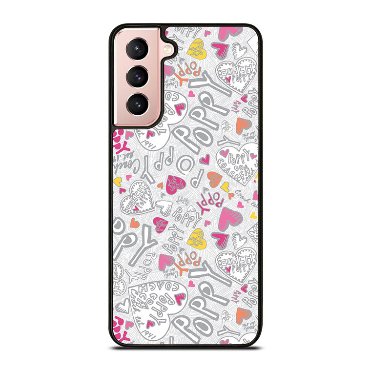 PINK COACH PATTERN LOGO Samsung Galaxy S21 Case
