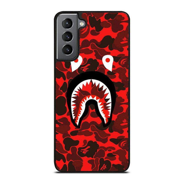 BAPE SHARK FACE RED CAMO Samsung Galaxy S21 Plus Case