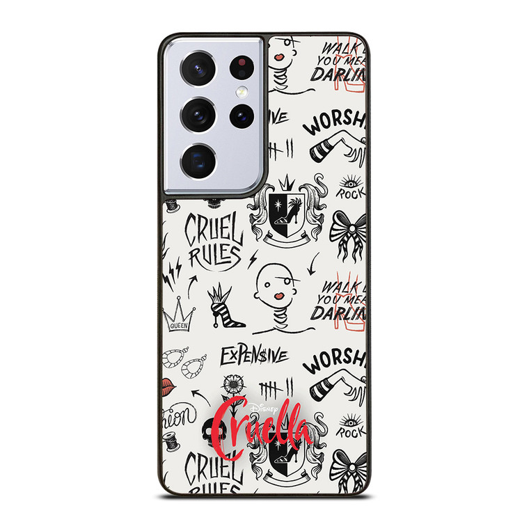 CRUELLA DISNEY PATTERN Samsung Galaxy S21 Ultra Case