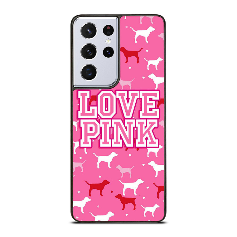 DOG PINK VICTORIA'S SECRET Samsung Galaxy S21 Ultra Case