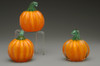 orange blown glass Pumpkin,  mini 1-2" solid hand sculpted glass pumpkin paperweight sculpture --great for festive table settings!