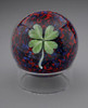 Good Luck Paperweight, Red/Blue chip background