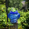 This glass frog has a Beautiful deck view from the Sherwin Art Glass studio  overlooking the Connecticut River in scenic Bellows Falls, Vermont.