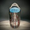 Chris was originally commissioned to make a jellyfish for a friend for his grandmother....they have evolved to be a popular addition to his animal sculpture line.  Usually only available at the Sherwin art Glass Studio and the League of NH Craftsmen annual fair (and select LNHC galleries).  Now available on the SAG website, when available. this is a "one - off" Blue dome Bell Jellyfish sculpture, solid glass, glass paperweight, 6" tall