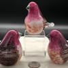 Purple Finch glass grouping to show some of the subtle differences between the glass bird sculptures; size, color, and design will vary with each hand - made in Vermont piece.
