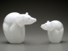 glass bear sculpture | Polar Bear, cub | 3"