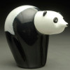 Glass Bear animal sculpture, Panda Bear, standing 4"