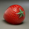 Glass Fruit Sculpture, glass strawberry paperweight, 2-3"