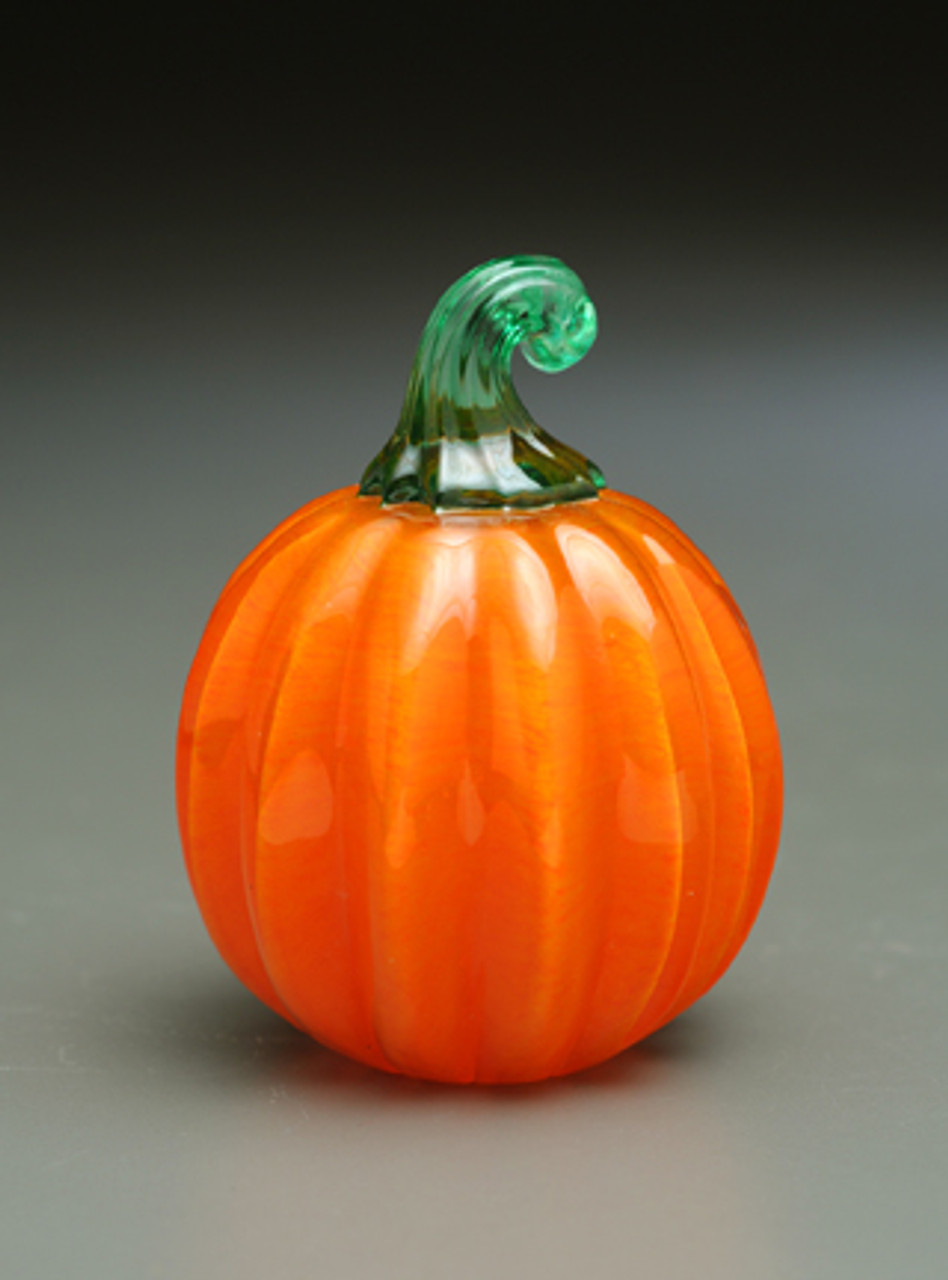 Vessel Glass Handblown Pumpkin- Classic Orange - Wendell August Forge