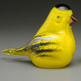 Goldfinch, Glass bird figurine, 3"