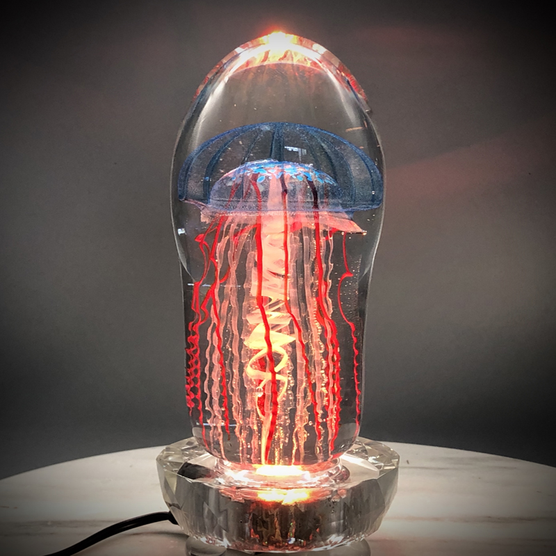 LED color changing light base for Sherwin Art Glass pieces.