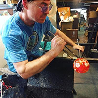 Handblown Crackle Thumbler, Stemless Wine Glasses style, glassblowing in  Vermont by Artisan Chris Sherwin