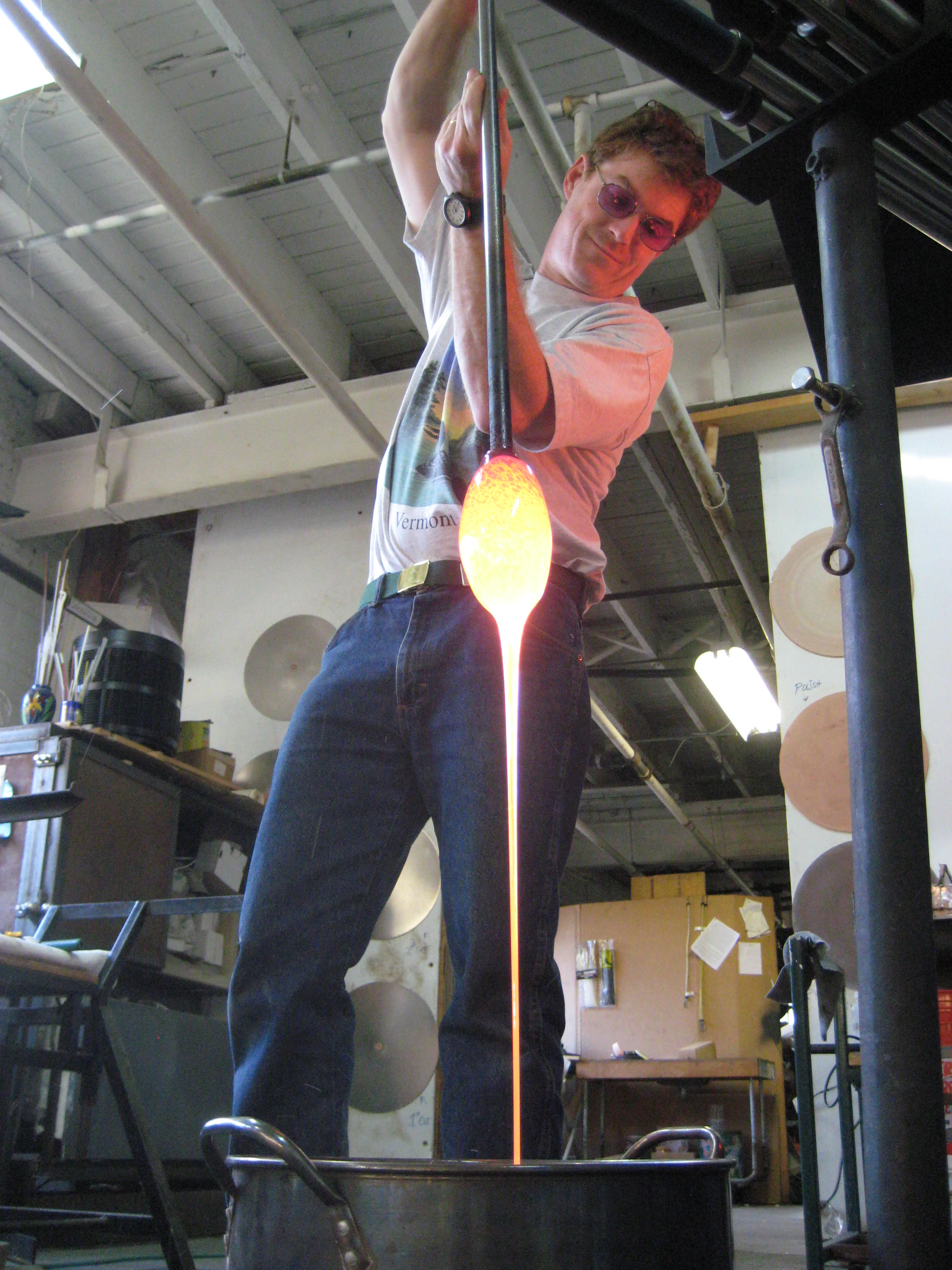 Handblown Crackle Thumbler, Stemless Wine Glasses style, glassblowing in  Vermont by Artisan Chris Sherwin