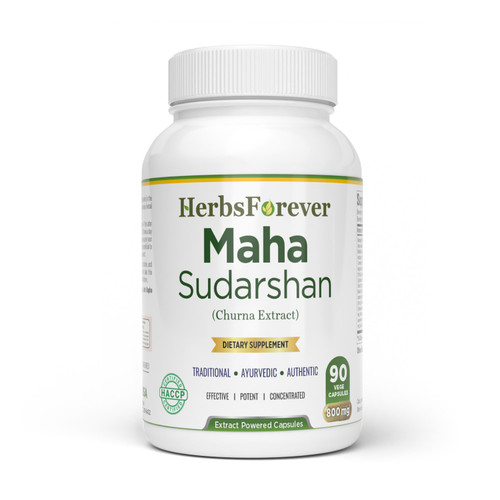 Maha Sudarshan - Ayurvedic Herbal Supplement  - 90 Vege Capsules - 800 Mg Each