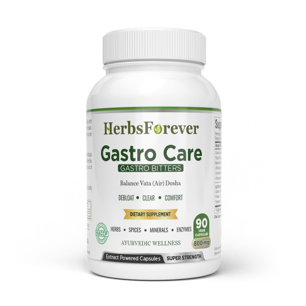 Gastro Care Capsules - Ayurvedic Herbal Supplement – 90 Vege Capsules – 800 Mg Each