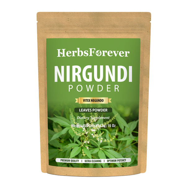 Nirgundi Powder (Vitex Negundo) - Non GMO -  Vegan - (454 Gms - 1LBS)