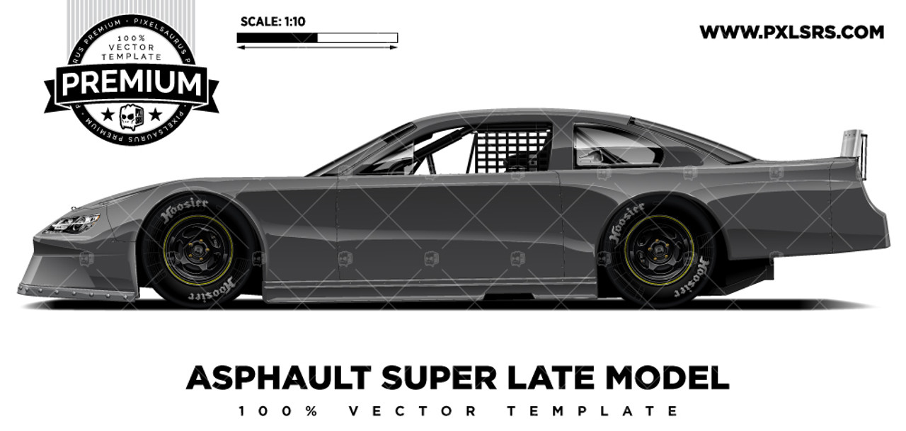 Asphalt Super Late model Side 'Premium' Vector Template Pixelsaurus