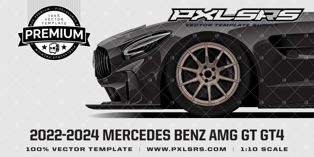 2022-26 Mercedes AMG GT GT4 Side 'Premium' Vector Template