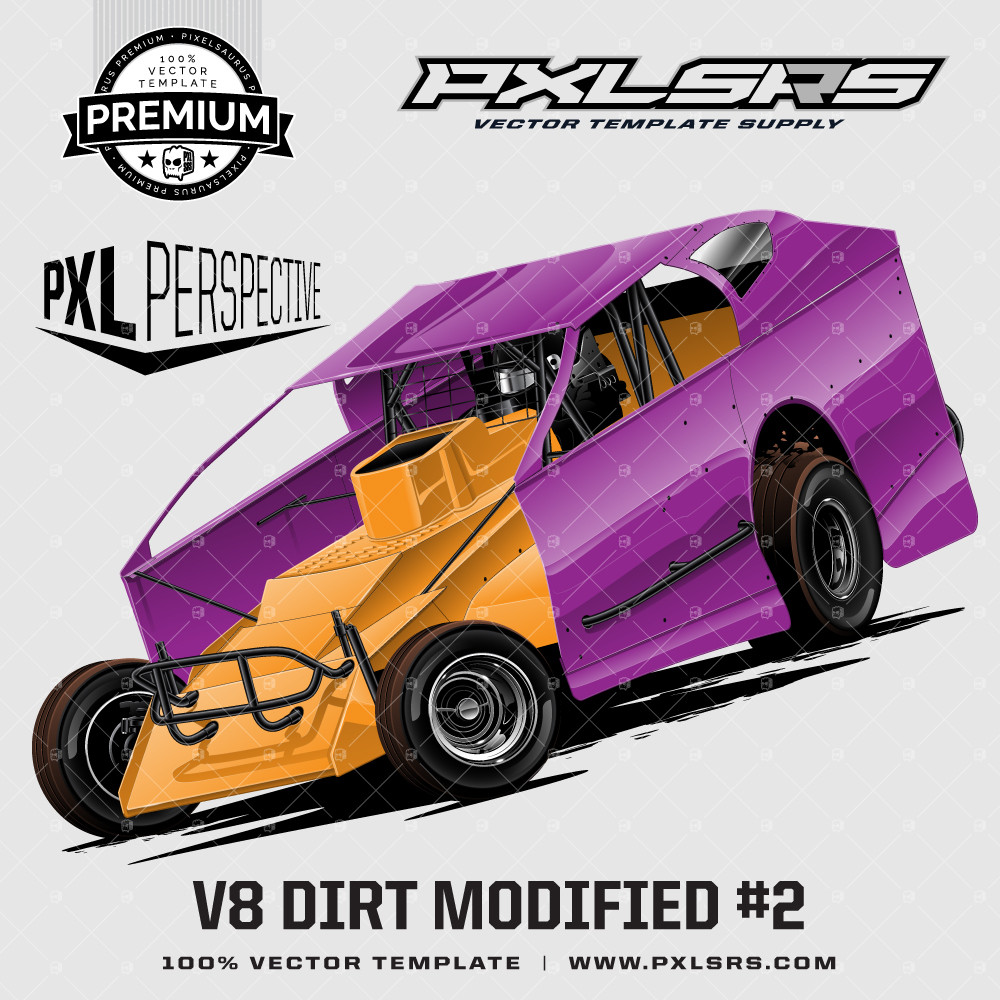 V8 Dirt Modified #2 'Premium Perspective' 100% Vector Template