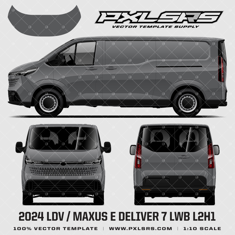 2024+ LDV SIAC Maxus E Deliver LWB L2H1- Vector Template