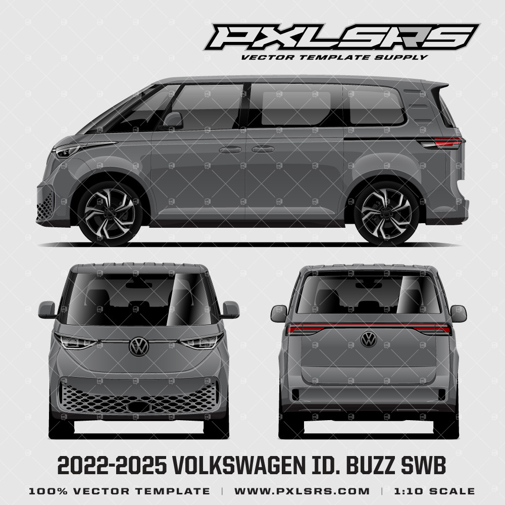2022-2025 Volkswagen ID. Buzz SWB 'Vector' Template - Pixelsaurus