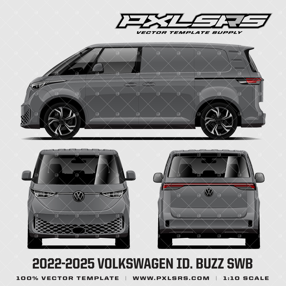 2022-2025 Volkswagen Buzz SWB 'Vector' Template Pixelsaurus