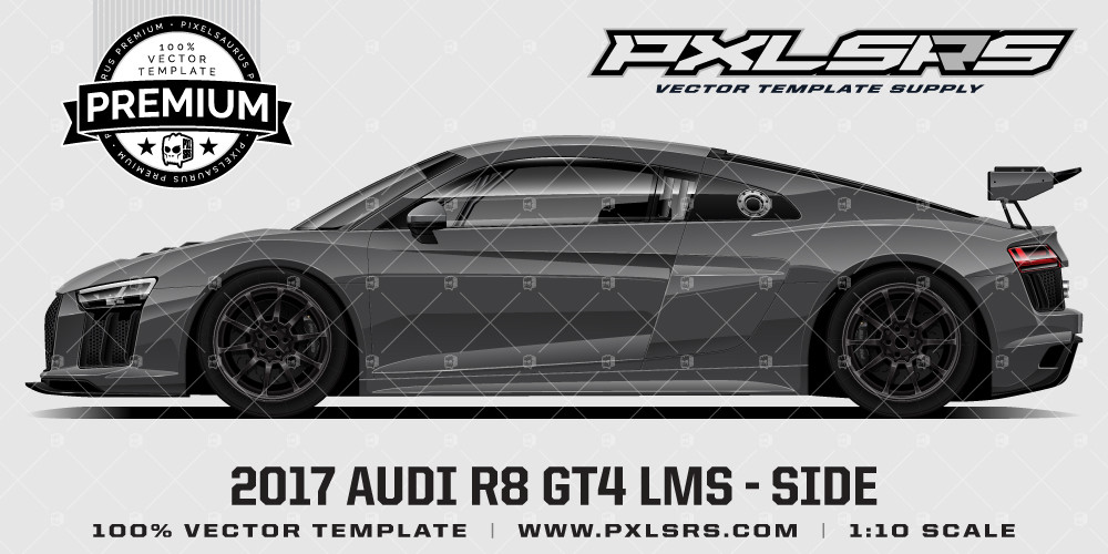 2017 Audi R8 GT4 LMS 'PREMIUM SIDE' Vector Template