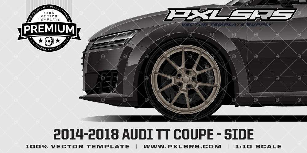 Tt Racing Vector 2014-2018 Audi TT Coupe 'Premium' Vector Template - Pixelsaurus