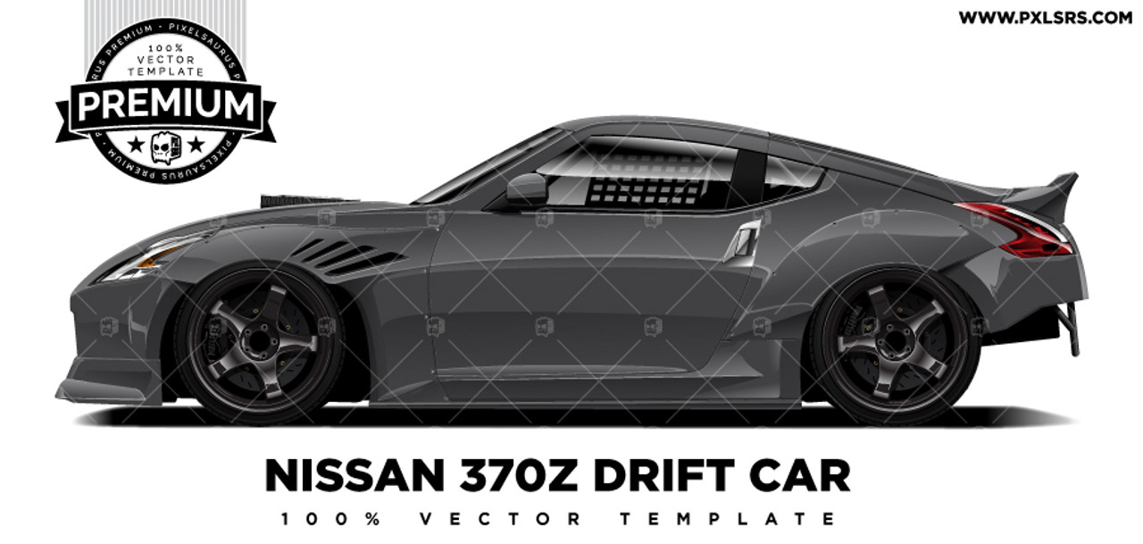 Nissan 370z Drift 'Premium' Vector Template - Pixelsaurus