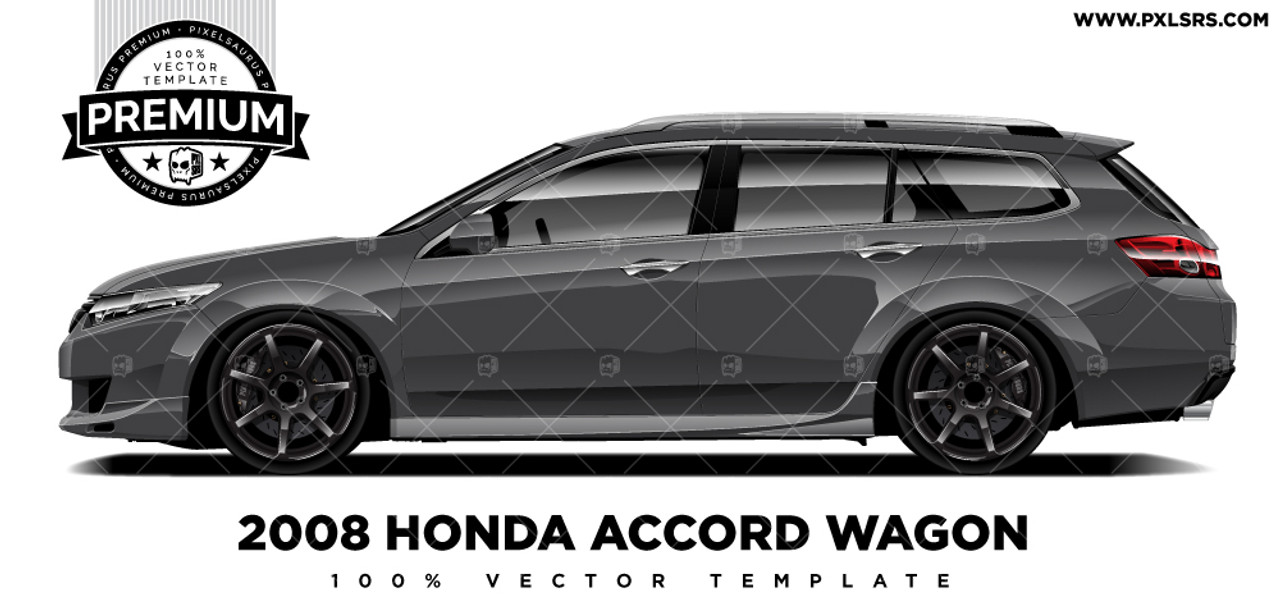 08 Honda Accord Wagon Premium Vector Template Pixelsaurus