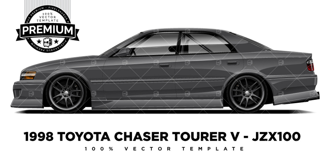 1998 Toyota Chaser Tourer V Jzx100 Premium Vector Template Pixelsaurus