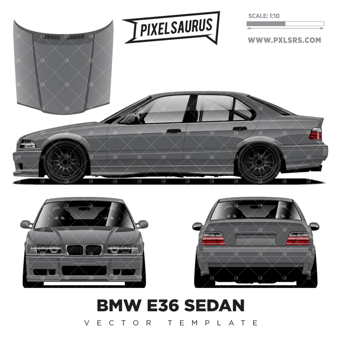 BMW E36 M3 Coupe vector Template