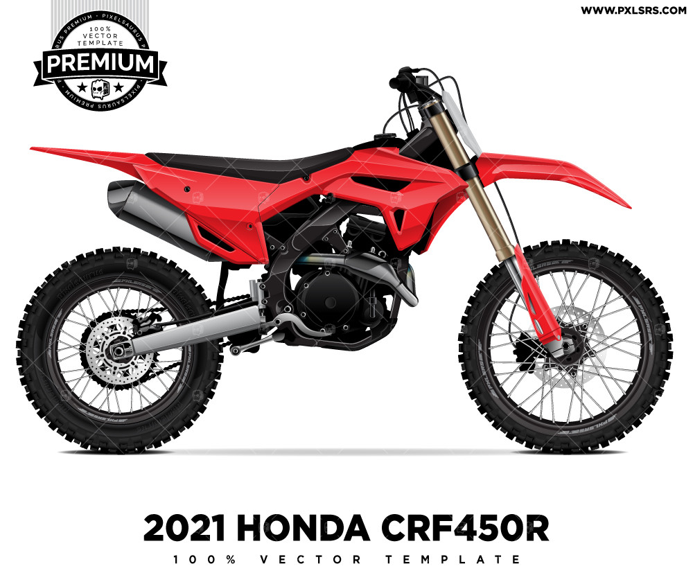 2021 Honda CRF450R 'Premium' Vector Template Pixelsaurus