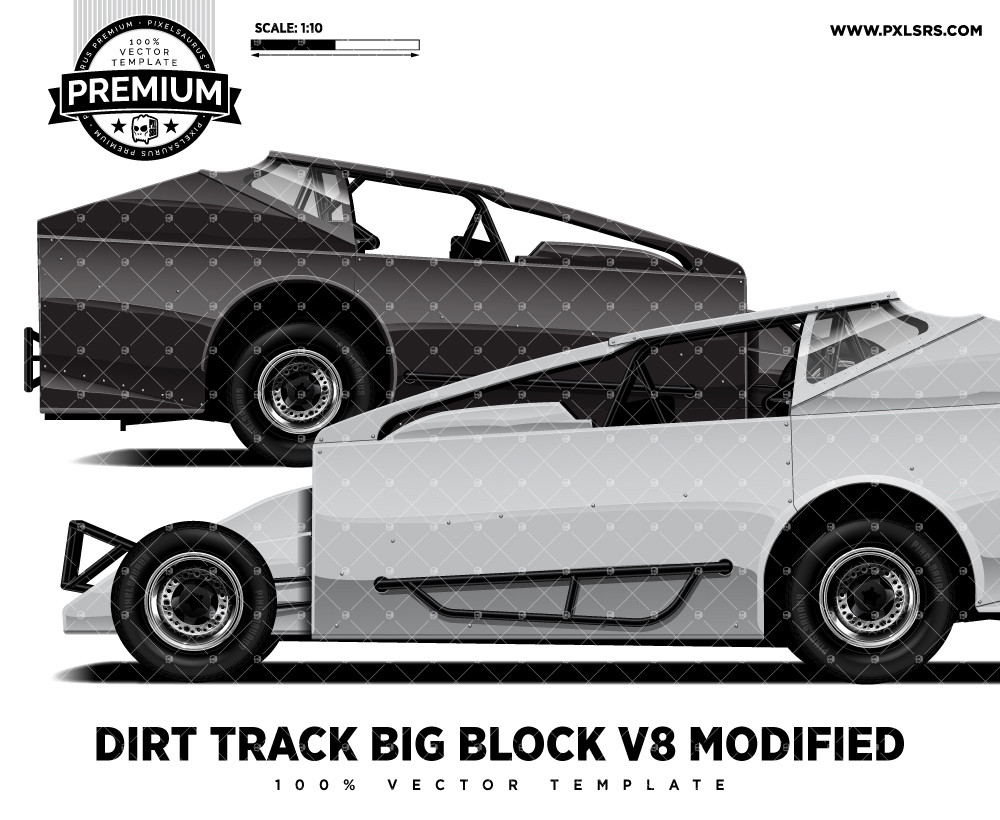 Bicknell Dirt Track V8 Big Block Modified +Top &lsquo;Premium&rsquo; Vector